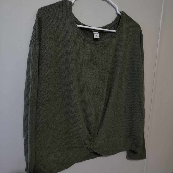 Old Navy Women's Olive Green Knot Front Knit Top Size Small - Picture 2 of 6
